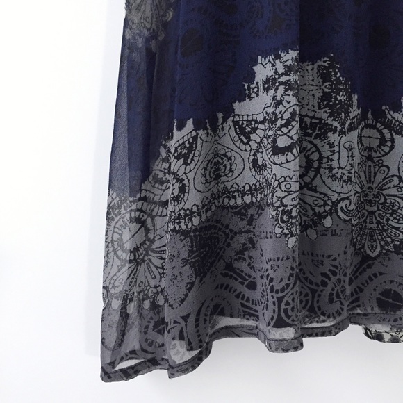 ella moss felicity lace print silk chiffon blouse - Picture 5 of 8